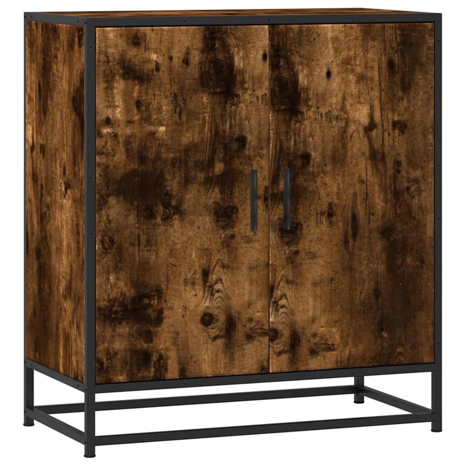 vidaXL Sideboard Räuchereiche 68x35x76 cm Holzwerkstoff und Metall 848966 günstig online kaufen