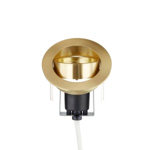 Lindby Einbaustrahler Sunil 10017716 Modern in Gold Messing aus Aluminium 1-flammig GU10 Wohnzimmerleuchte