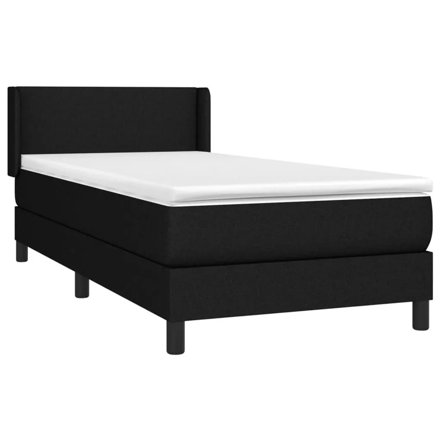 vidaXL Boxspringbett mit Matratze Schwarz 90x200 cm Stoff 3129523 günstig online kaufen