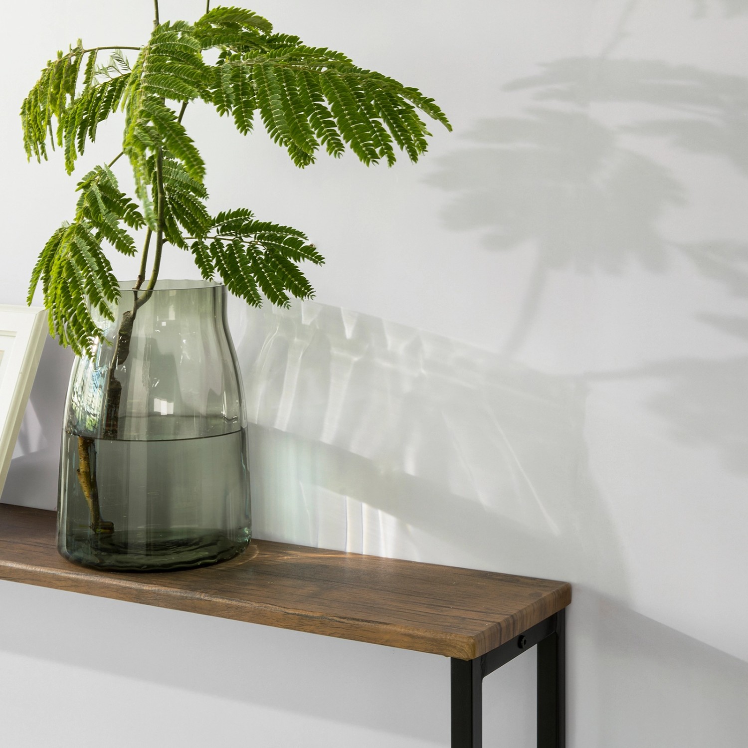 SoBuy Konsolentisch FSB19-N im Vintage-Stil mit Holzplatte und schwarzem Metallgestell.