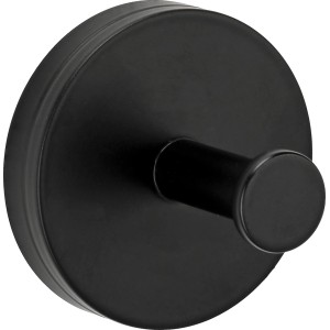 Schwarzer, runder baliv Handtuchhaken im 2er-Set aus Edelstahl.