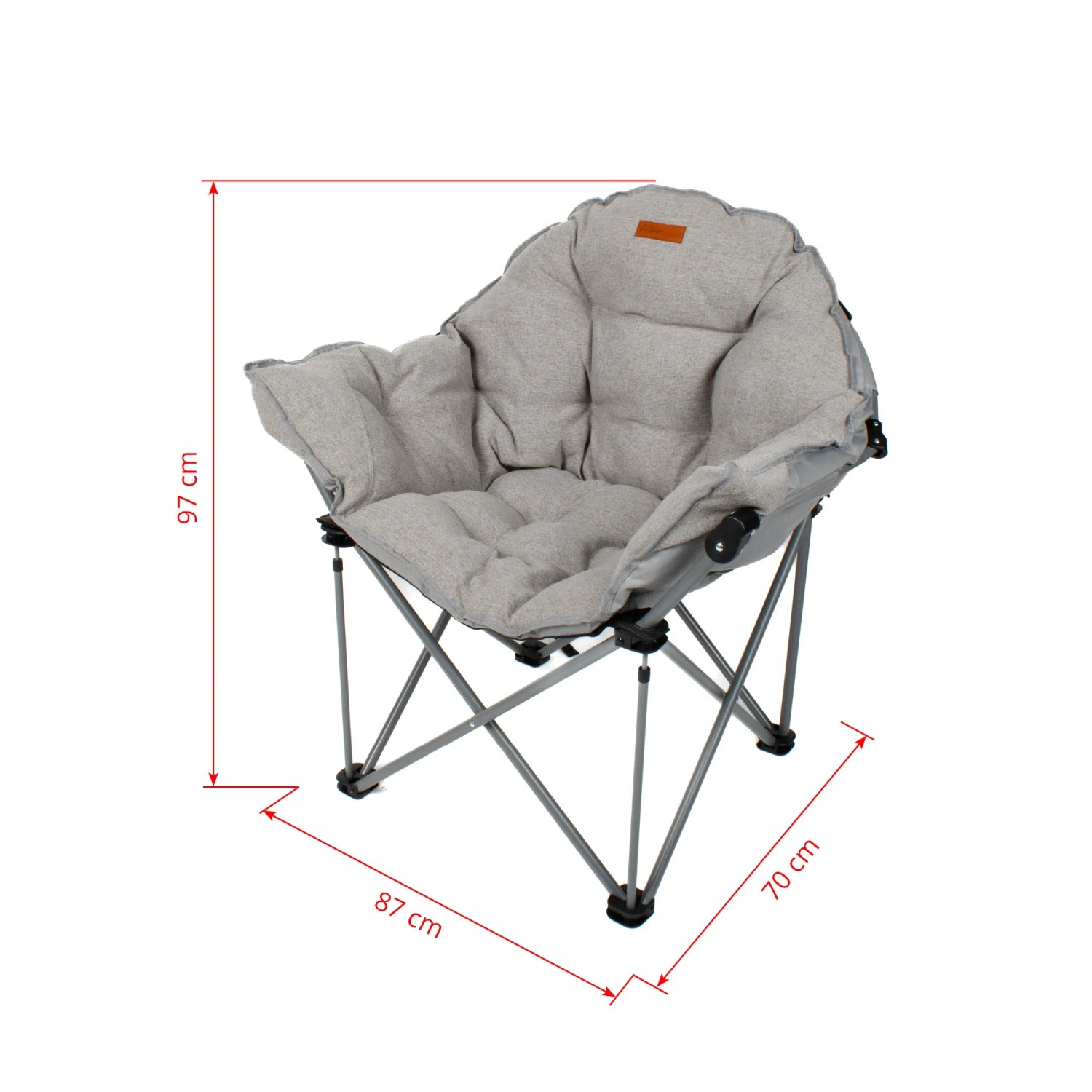 Grauer Eclipse Campingstuhl Atlas, Faltstuhl für Camping, Garten, Balkon mit Tragetasche.