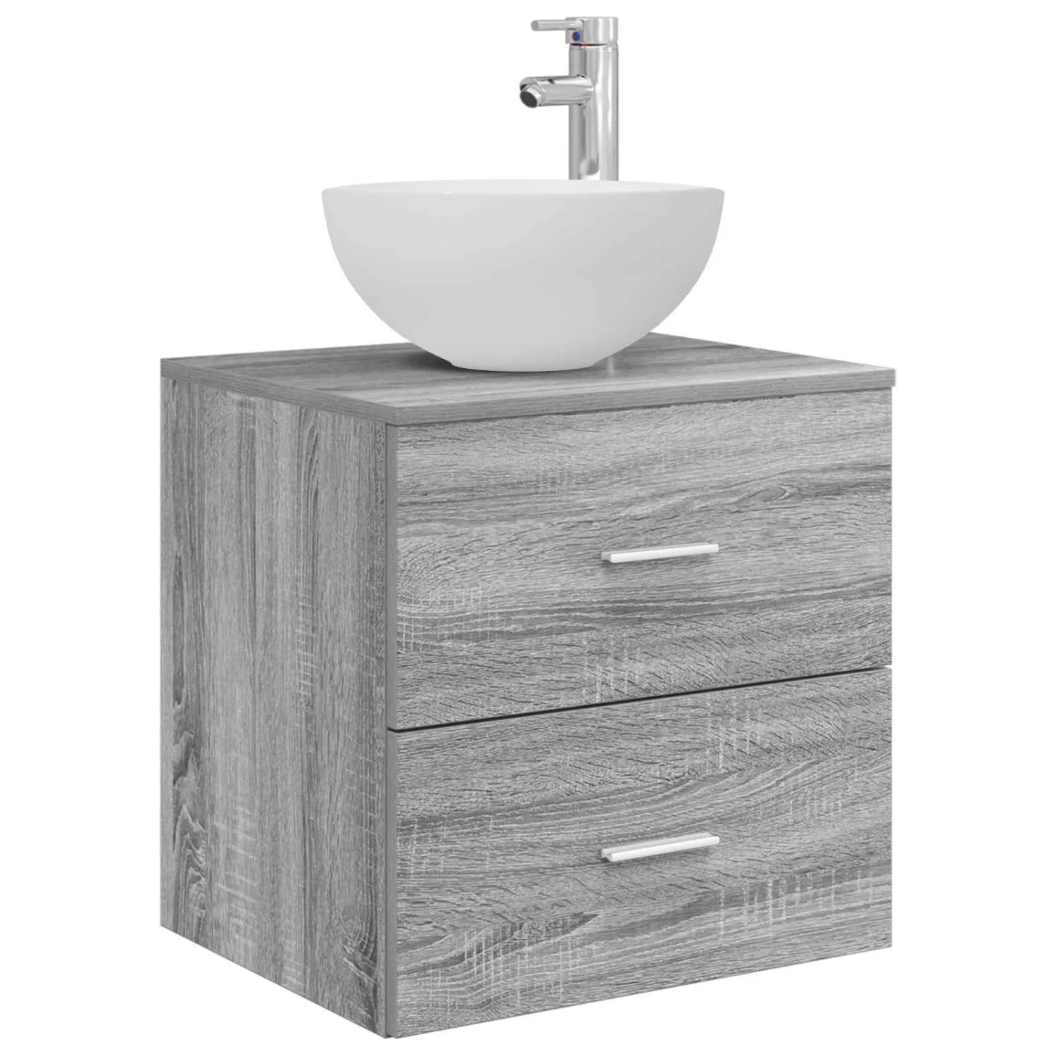vidaXL Wandmontierte Waschtisch Grau Sonoma 49,5 x 41 x 64,5 cm 890267
