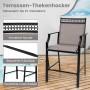 Costway 2er Set Hohe Gartenstühle Metallrahmen 180 kg Belastbar Kaffee_6