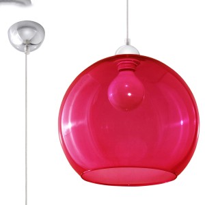 Rote Sollux Lighting Hängeleuchte Ball aus Glas und Stahl, Lampen & Leuchten für den Innenbereich.