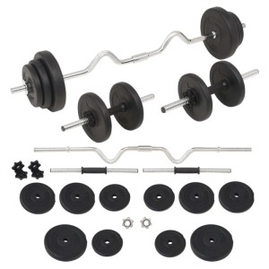 vidaXL Langhantel und Kurzhantel-Set 30 kg 91401