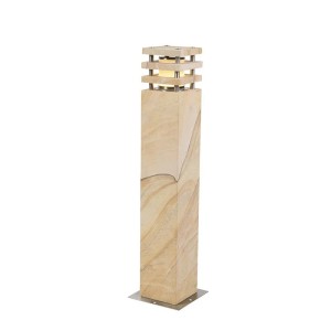 Moderne, beige Stehleuchte Grumpy, 70 cm hoch, für den Außenbereich.