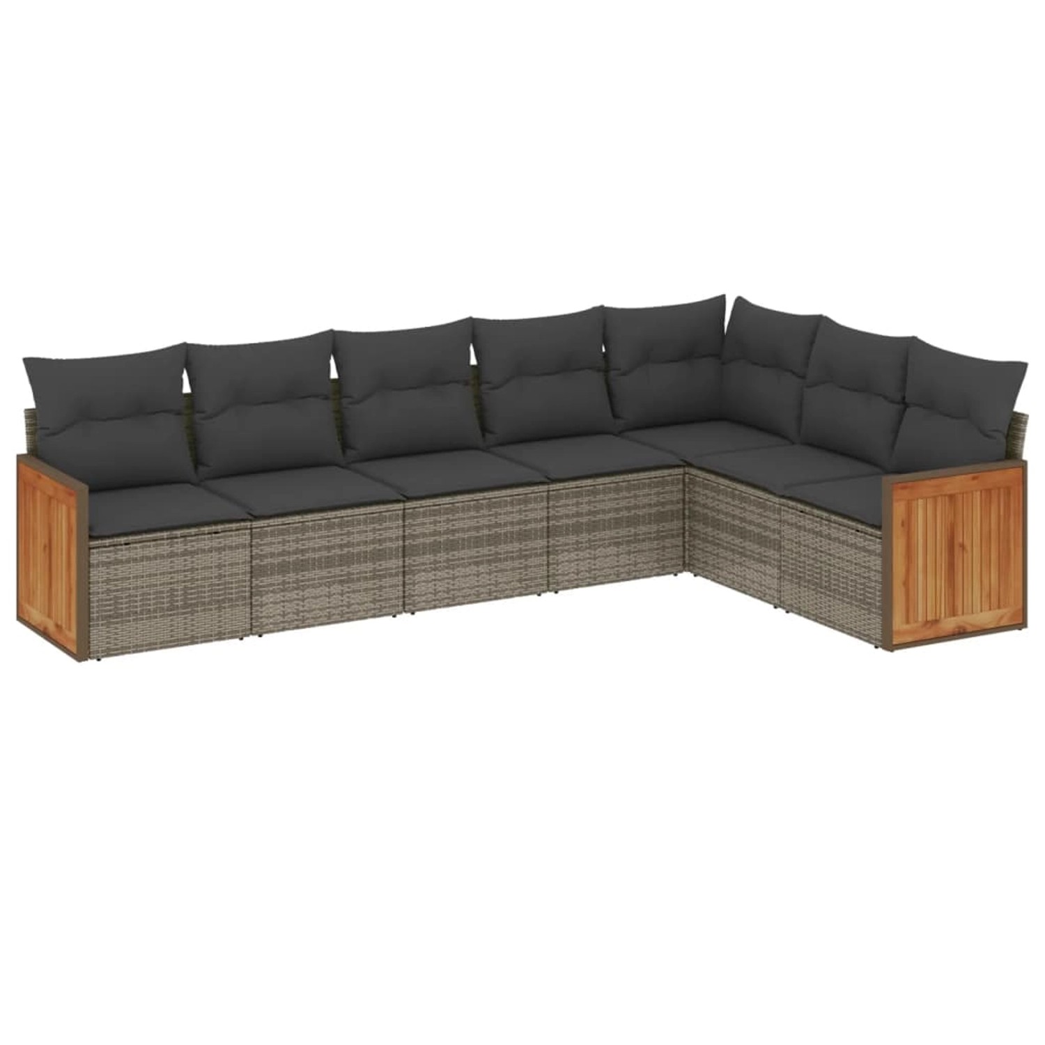 vidaXL 7-tlg Garten-Sofagarnitur mit Kissen Grau Poly Rattan Modell 153 günstig online kaufen