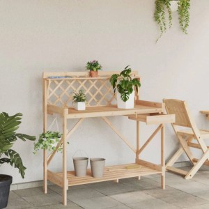 vidaXL Pflanztisch mit Rankgitter Massivholz Tanne 368428