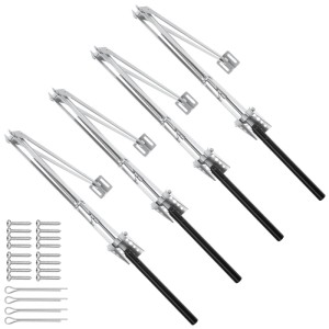 4er Set Tectake automatischer Gewächshaus Fensteröffner, silber, temperaturgesteuert, inkl. Befestigungsmaterial.