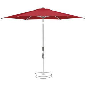 Suncomfort Marktschirm, rot mit weinrot, mit Dreh- und Neigungsfunktion. Sonnenschirm für Garten und Balkon.