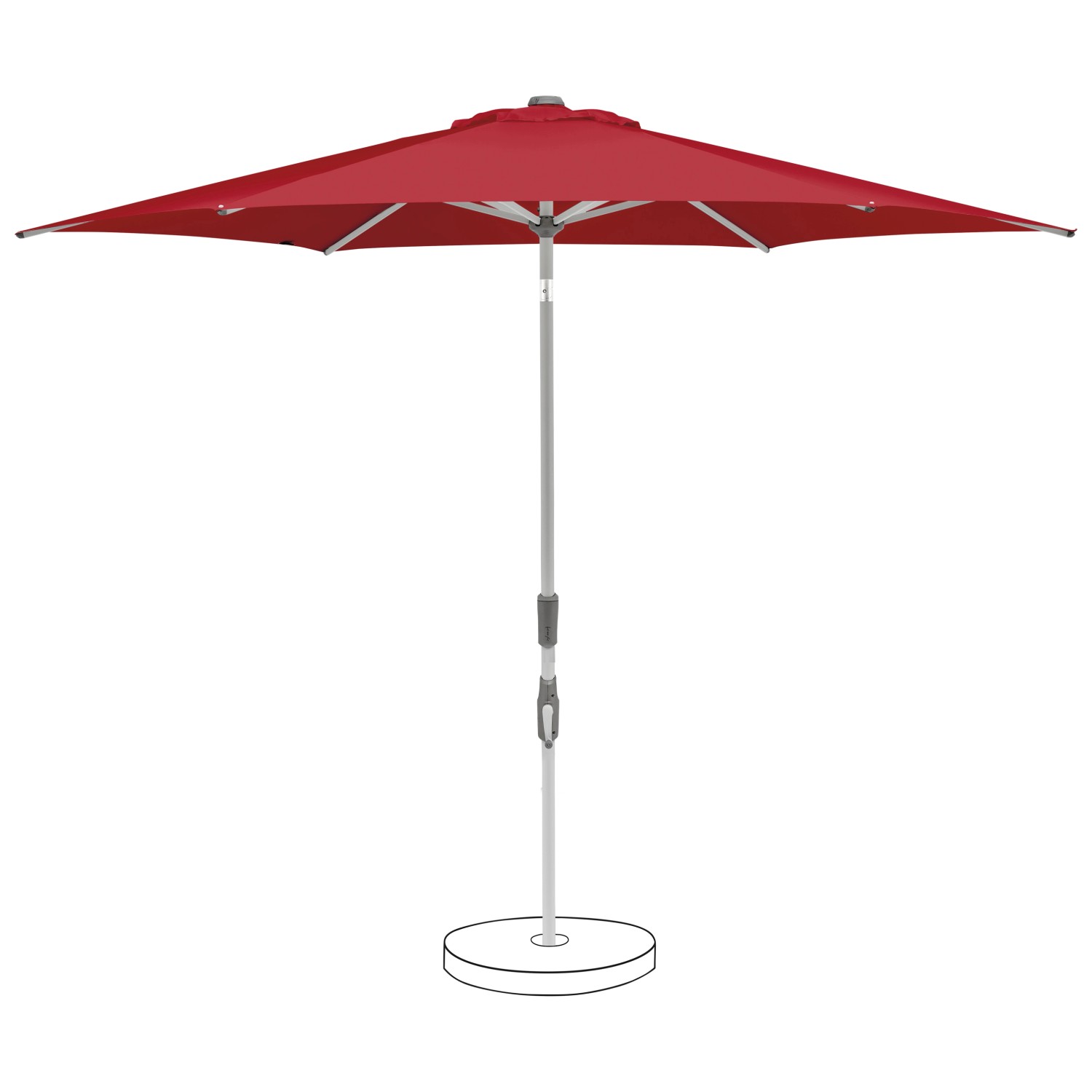 Suncomfort by Glatz Marktschirm Rot Mit Weinrot mit Dreh- & Neigungsfunktion