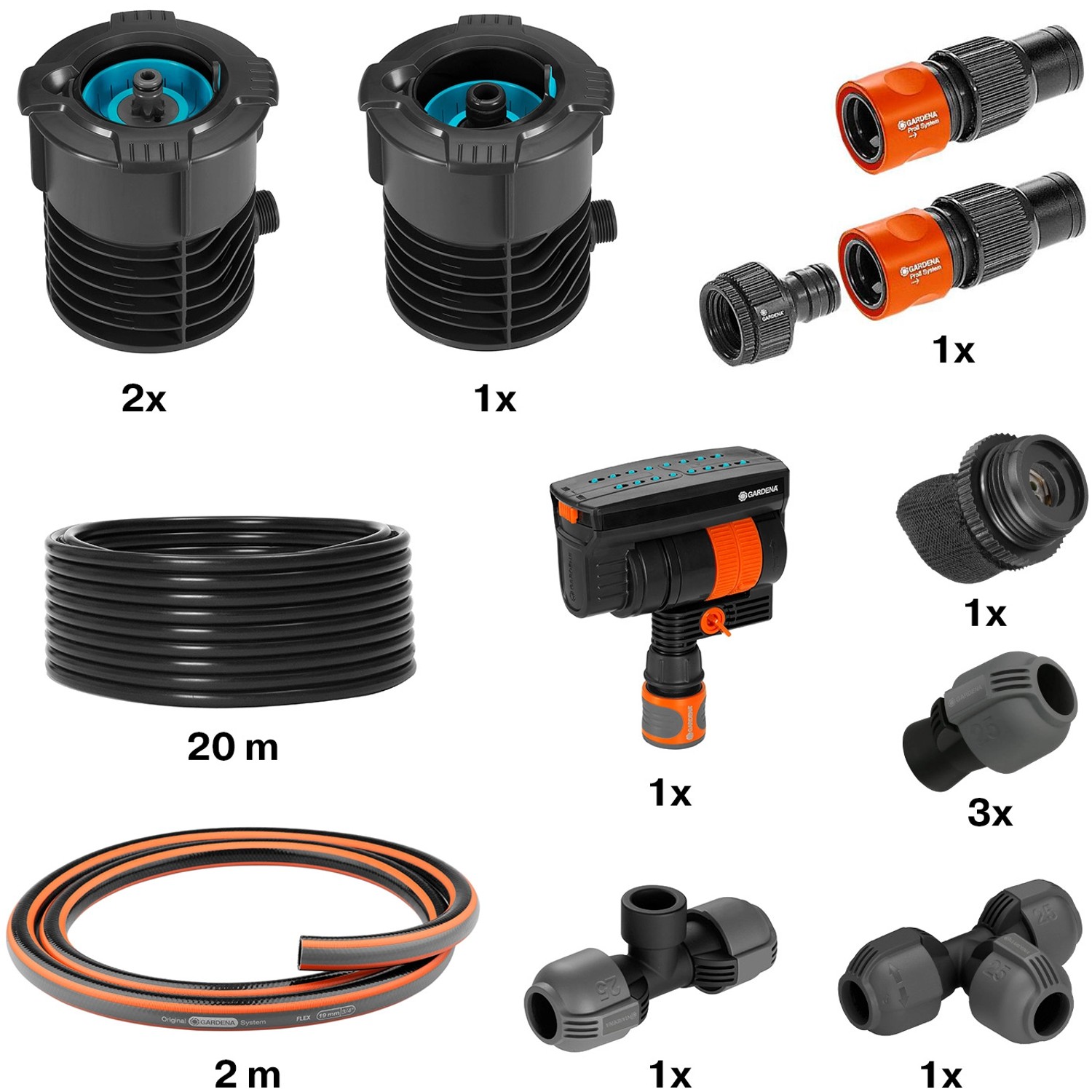 Gardena Komplett-Set Pipeline mit Viereckregner