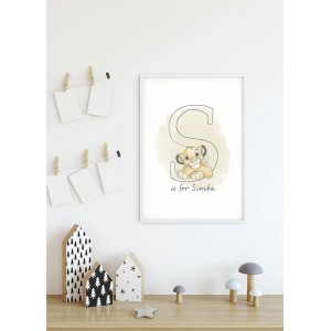 Disney Poster "Der König der Löwen" Simba, beige, 50x70 cm. Kinderzimmer Deko.