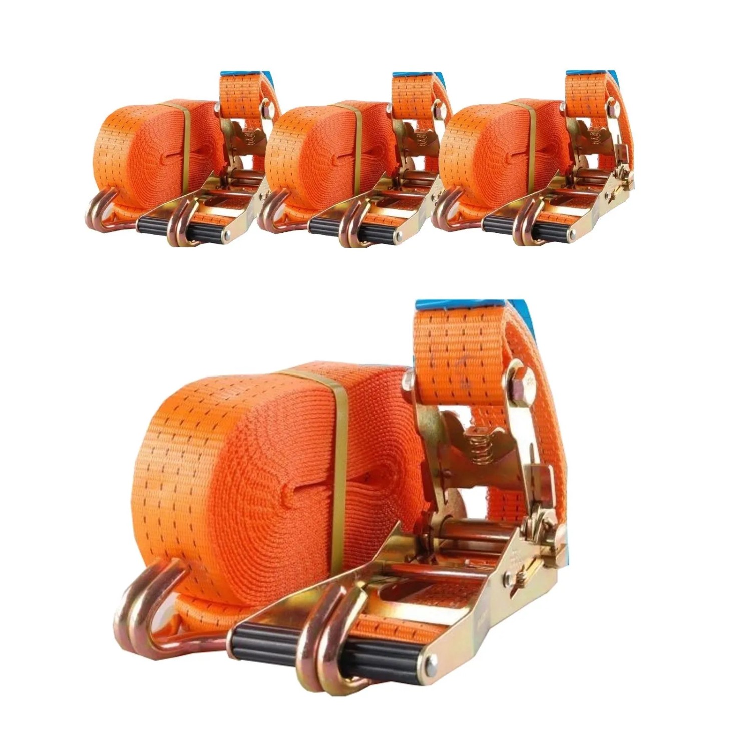 TRUTZHOLM 4x Spanngurt Ratschen 2 Teilig 10m 4t 4000kg TÜV/GS Orange