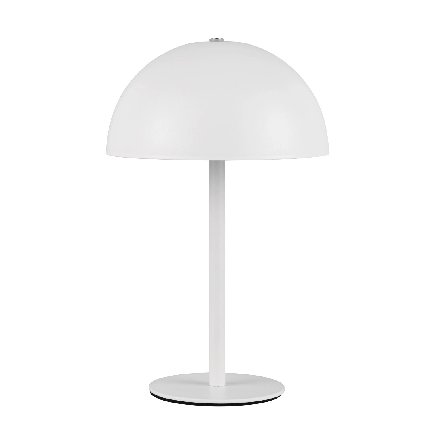 Weiße Reality LED-Tischleuchte Munoz, Ø 13 cm, matt. Moderne Akku-Tischlampe für Innenräume.