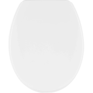 Weißer WC-Sitz aus Polypropylen, Standardform für jedes Badezimmer.