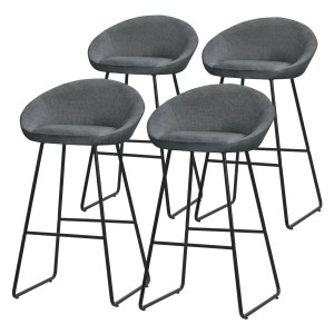 ML-Design Barhocker 4Er Set Anthrazit mit Stoffbezug 75 cm Hoch