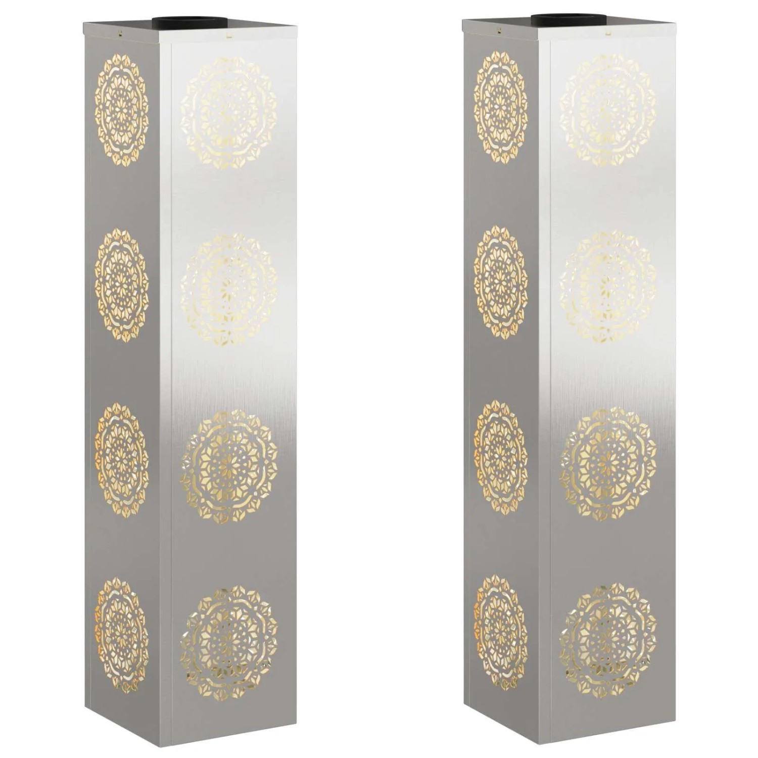 vidaXL Solar LED Weg Licht 2 Stk Silber Edelstahl 879790