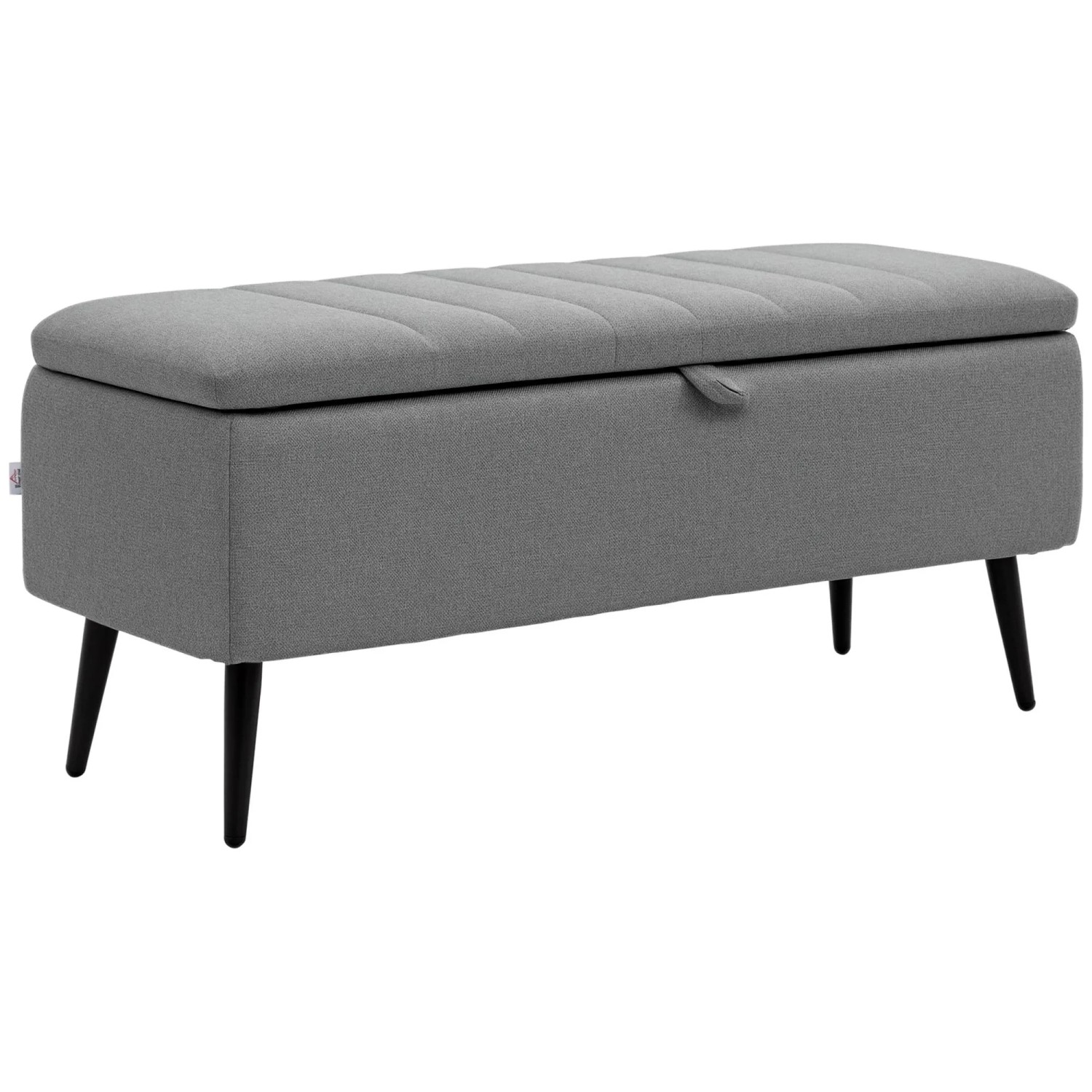 HOMCOM Sitzbank mit Stauraum Polsterbank mit Leinenoptik 102 x 40 x 44 cm Grau