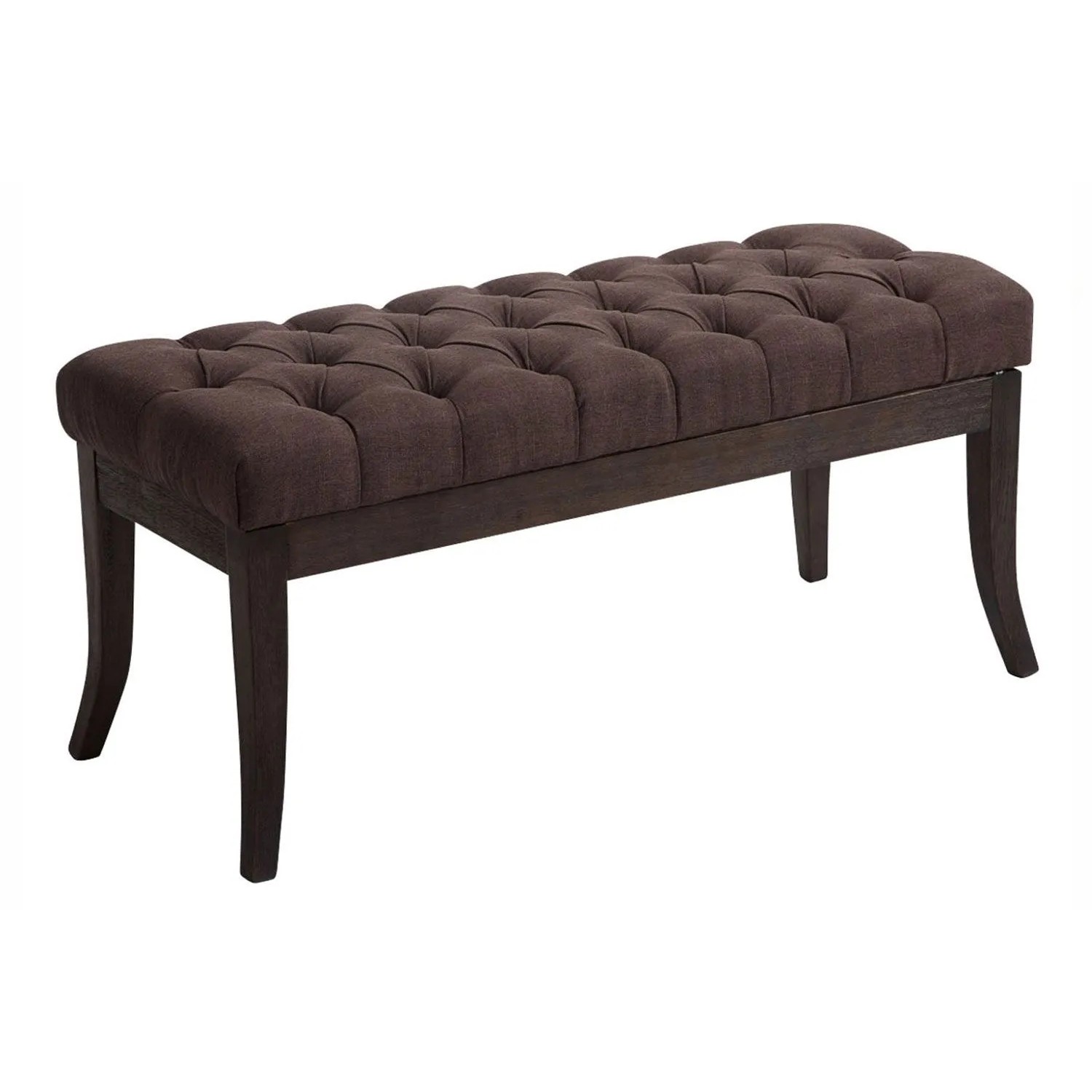 DELUKE Sitzbank CANNES Stoff Braun 100x38x46cm Dunkelbraun Sitzbank Flur Sitzhocker Esszimmerbank Polsterbank Schlafzimmer