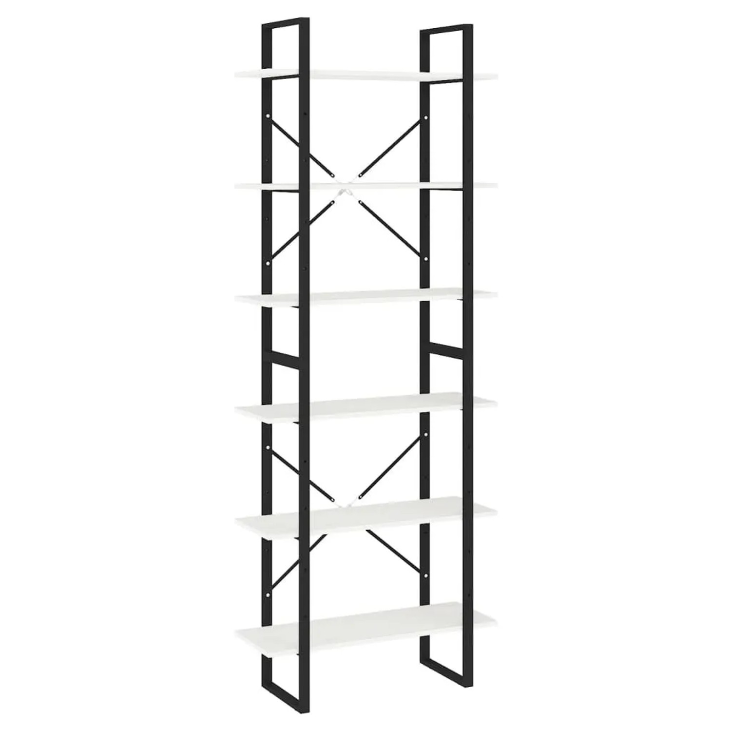 vidaXL Standregal Hoch Weiß 80x30x210 cm Massivholz Kiefer 806543