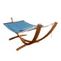 Axi Hängematte Hawaii Set mit Holzgestell, blau, mit Kissen. Gartenmöbel für entspannte Stunden.