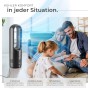 Tectake Turmventilator Polar, anthrazit, mit Oszillation und verschiedenen Geschwindigkeitsstufen.
