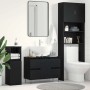 vidaXL Waschbeckenunterschrank in Schwarz Eichen-Optik mit Stauraum im Badezimmer.