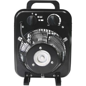 Vitavia Elektroheizung 2kW für Gewächshaus, schwarzes Gehäuse mit Lüfter und Bedienelementen.