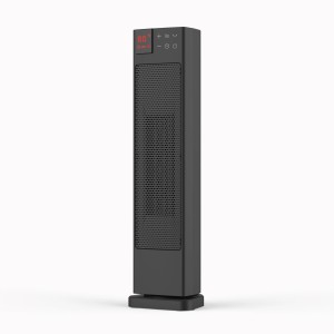 Schwarzer Midea Turmheizlüfter NTH20-22ER(BK) mit digitalem Display, 2000 Watt Leistung.