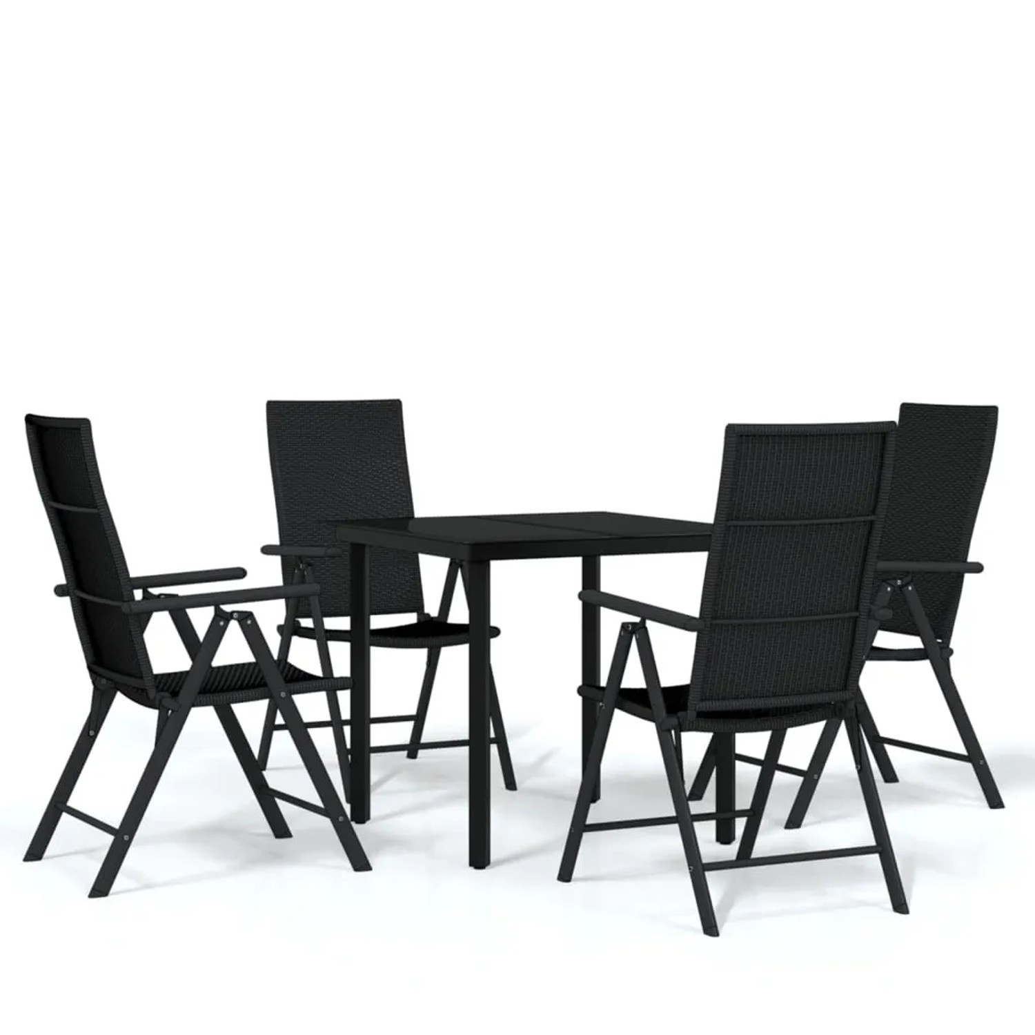 vidaXL 5-Tlg Garten-Essgruppe Schwarz 3099102