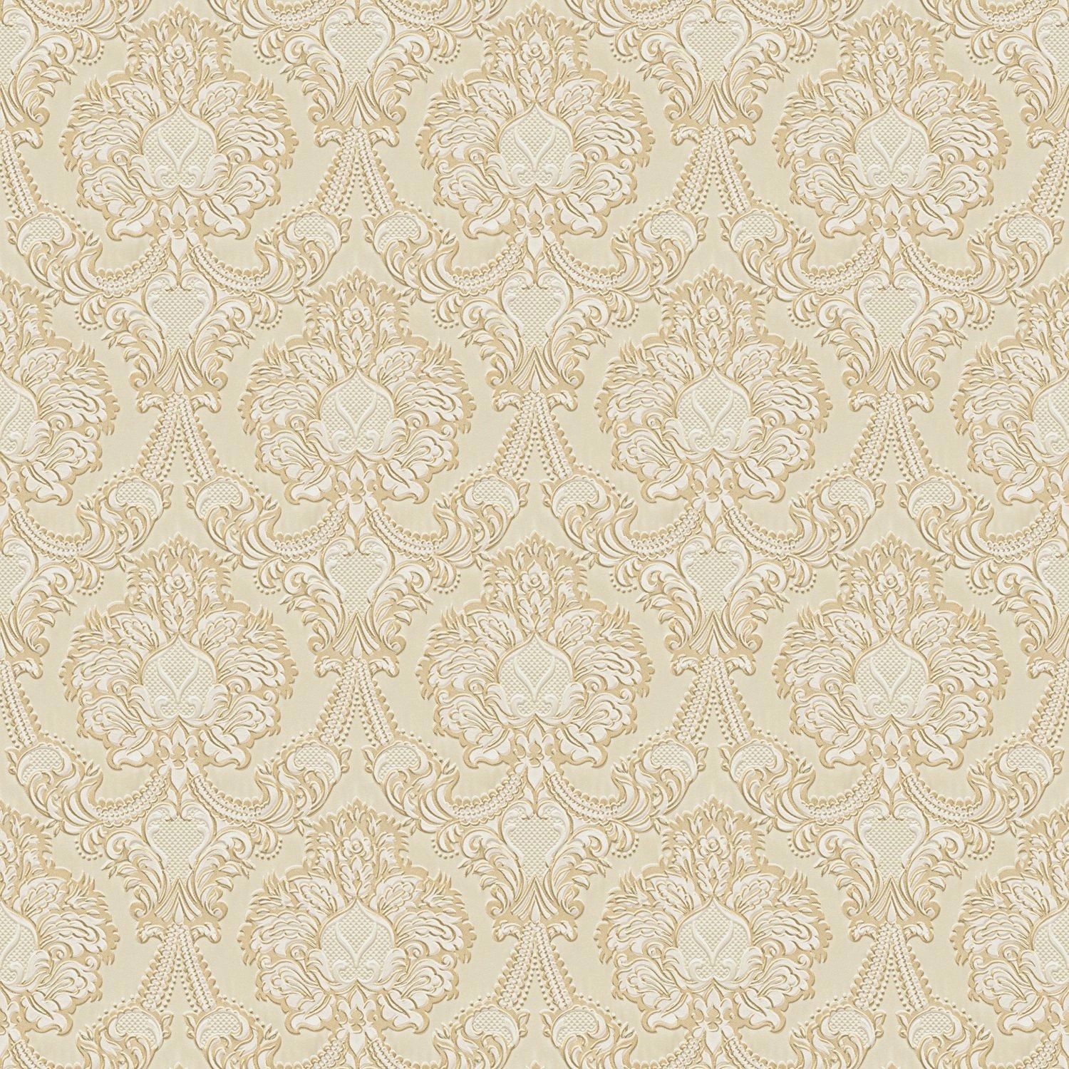 PROFHOME 310323-GU Barock Tapete Ornament Matt Gold Beige Creme 0,53 m x 10 günstig online kaufen