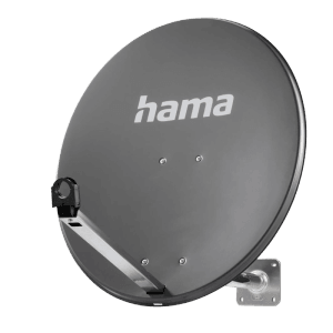 Hama SAT-Antenne 80 cm in Anthrazit. Aluminium-Satellitenschüssel für stabilen TV-Empfang.