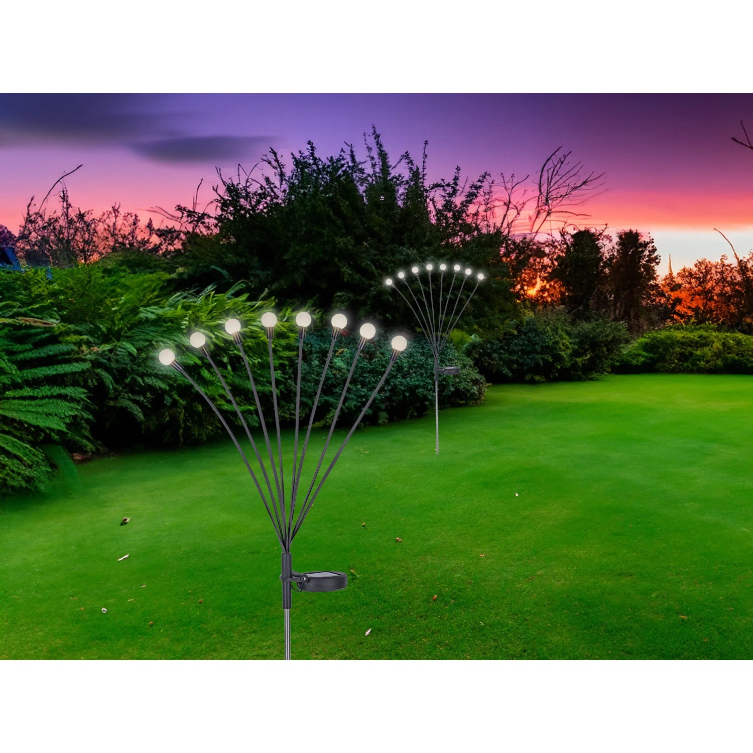 Edelstahl Solarleuchte, beweglich, 70 cm, für den Garten. Dekorative Aussenleuchte.