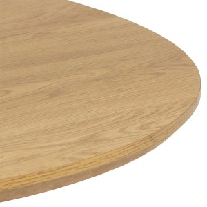 Detailansicht: Runde Tischplatte des ebuy24 Yale Esstisch Ø120cm in Eiche Dekor.
