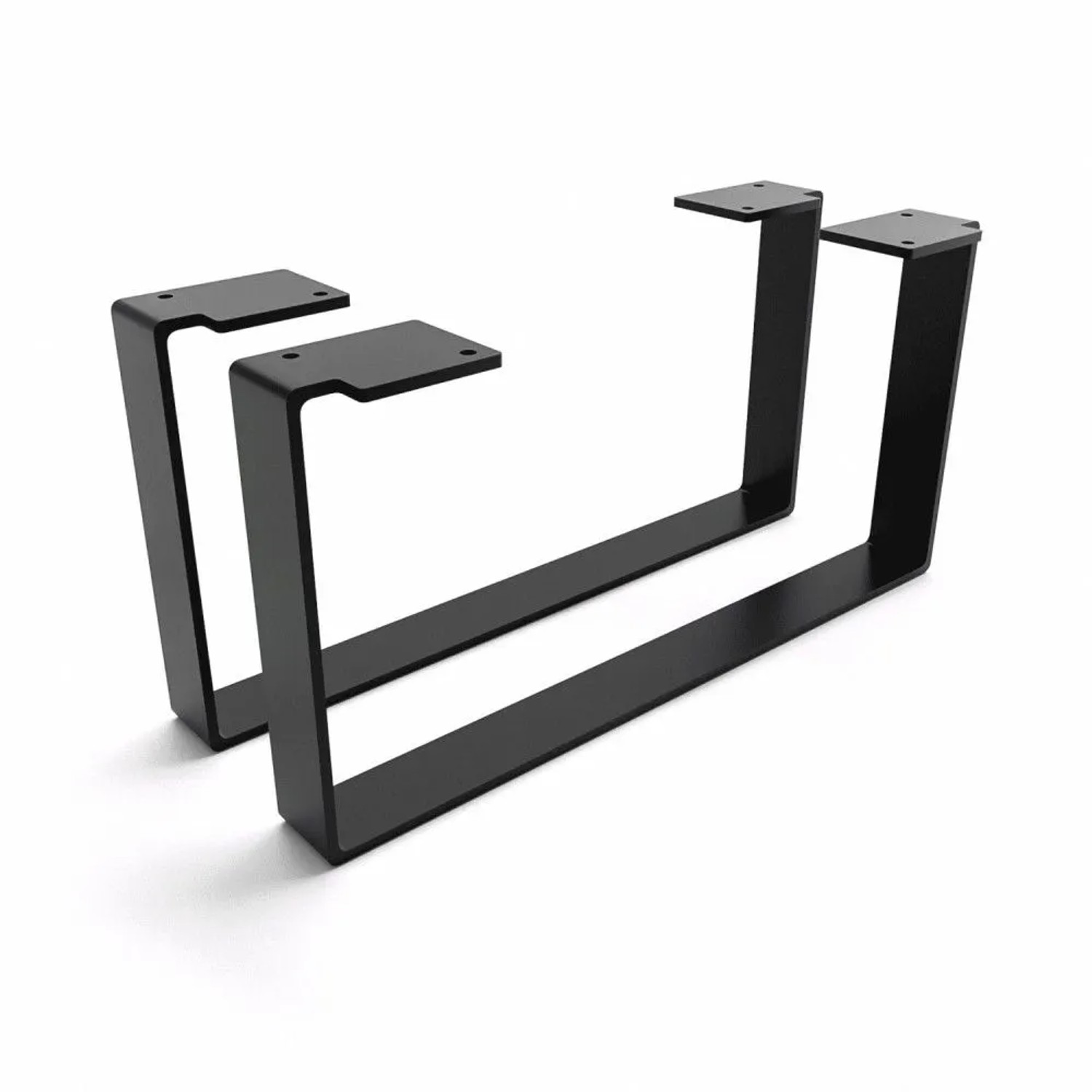 HEVVA Möbelfüße LUXEMBURG 20 cm Hoch 40 cm Tief 2er Set Schwarz