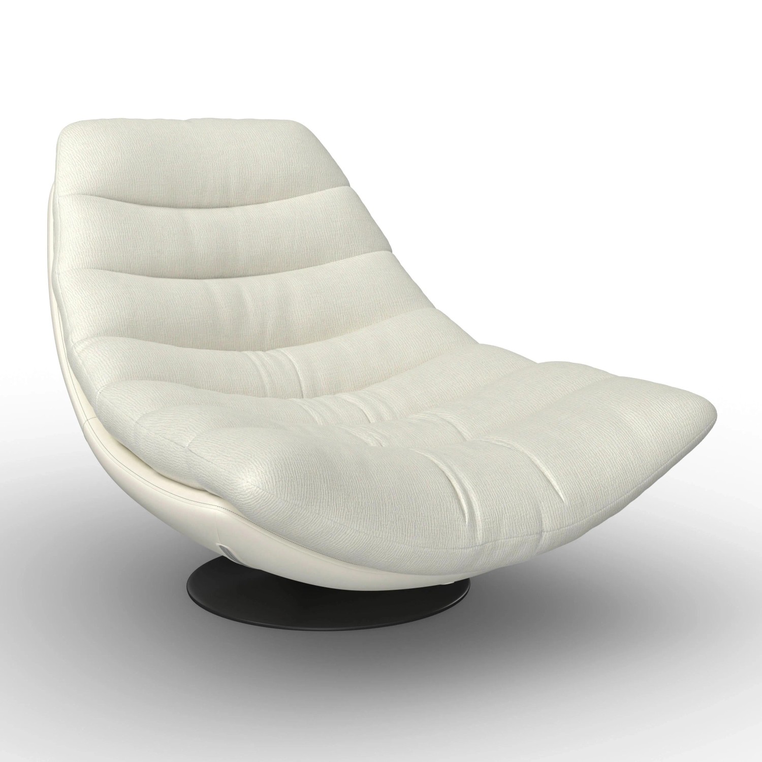 Bessagi Home Sessel Lena Weiß Struktursamt/Lederlook
