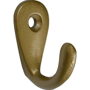 Goldener, matter Wandhaken aus Metall für einfache Montage.