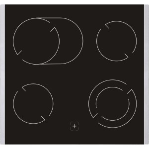 Glaskeramikkochfeld des PKM Einbauherd-Sets BIC8 2KB-GK-IX-2 mit vier Kochzonen.