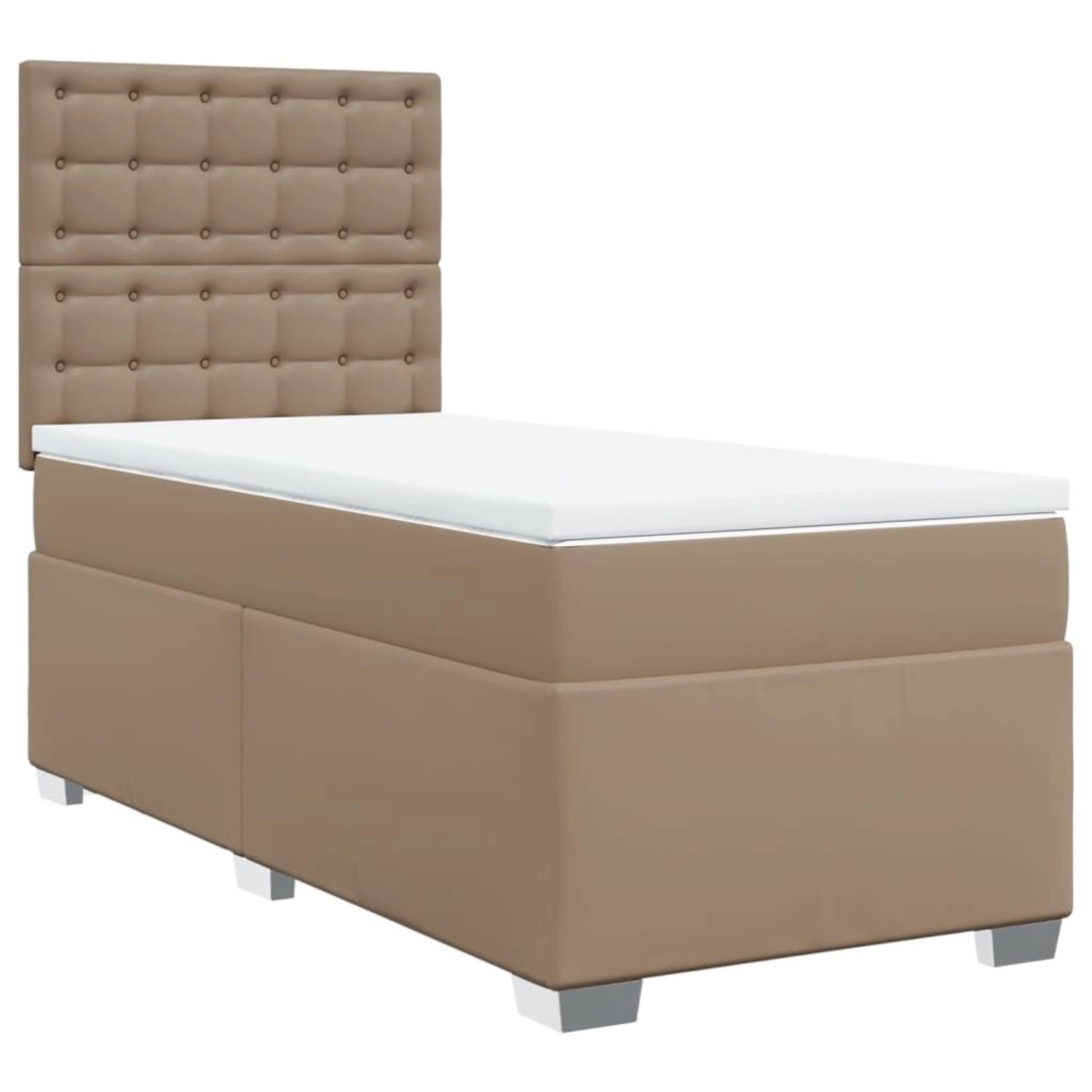 vidaXL Boxspringbett mit Matratze Cappuccino-Braun 80x200cm Kunstleder 3290 günstig online kaufen