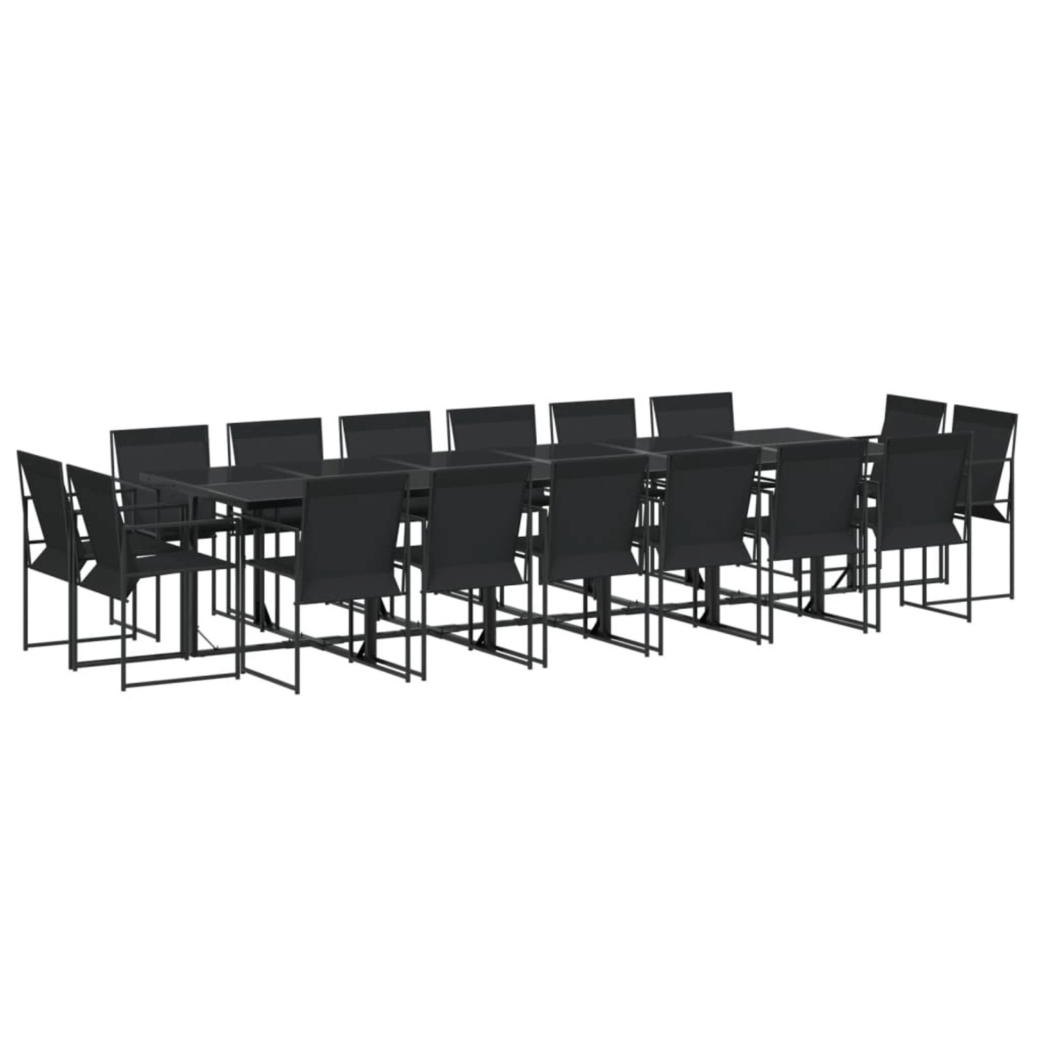 vidaXL 17-Tlg Garten-Essgruppe Schwarz Textilene 3295127 günstig online kaufen