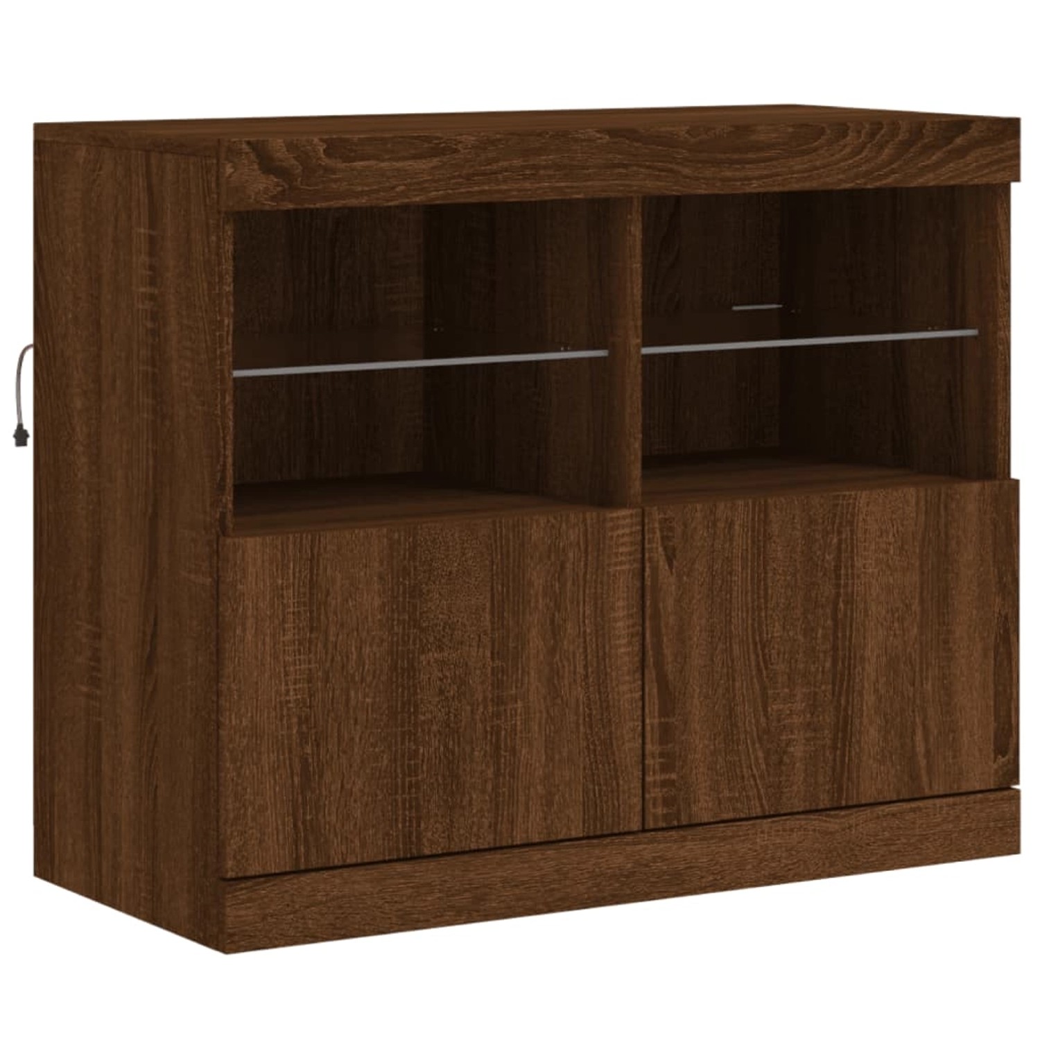 vidaXL Sideboard mit LED-Leuchten Braun Eichen-Optik 81x37x67 cm 836664 günstig online kaufen