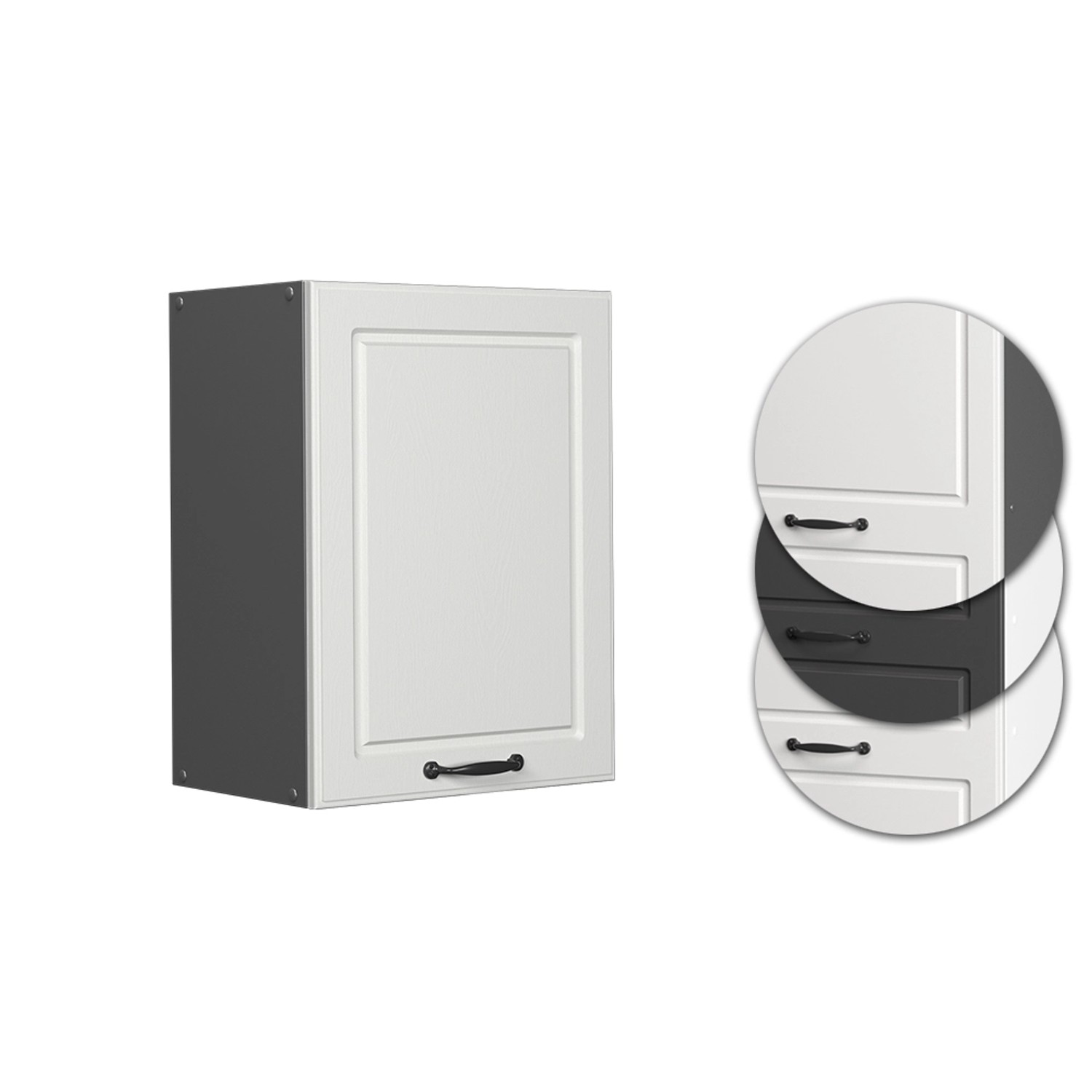 Vicco Hängeschrank R-Line, weiß Landhaus/anthrazit, 45 cm breit. Küchenschrank für die Wandmontage.