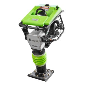 Zipper Vibrationsstampfer ZI-RAM80C, 80 kg, mit Fahrwerk. Baumaschine zum Verdichten von Untergründen.