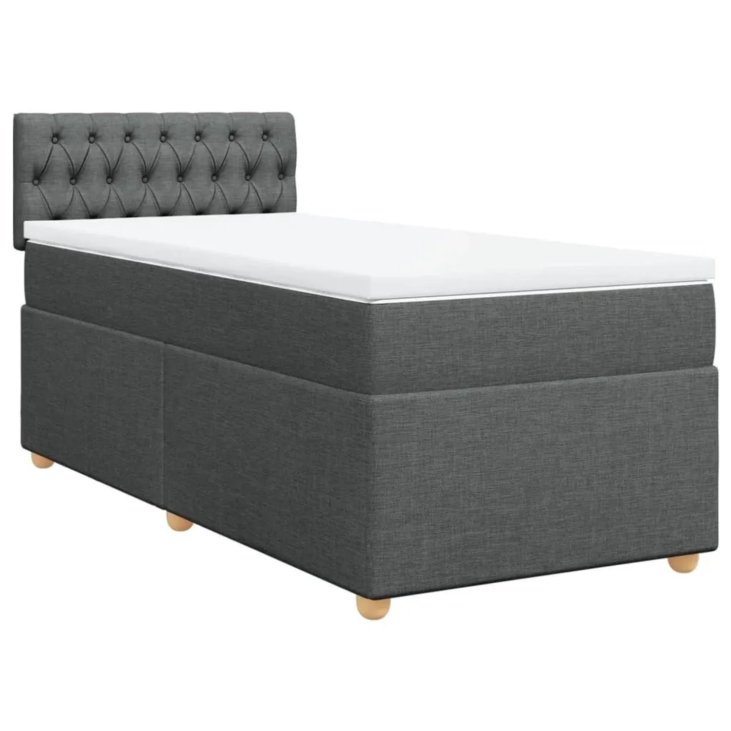 vidaXL Boxspringbett mit Matratze Dunkelgrau 100x200 cm Stoff 3288899 günstig online kaufen