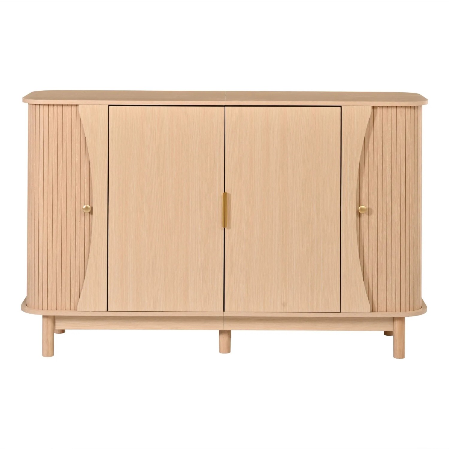 Merax Sideboard 140x40x88 cm Natur Holzoptik Schiebetüren
