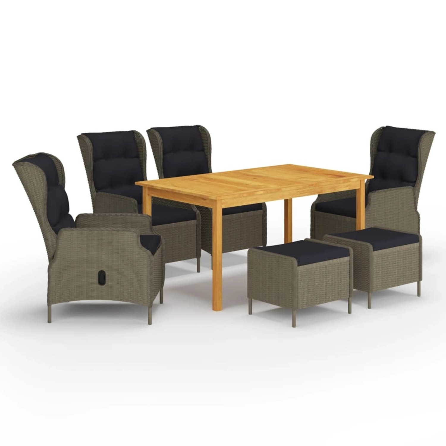 vidaXL 7-Tlg Garten-Essgruppe Braun 3067846