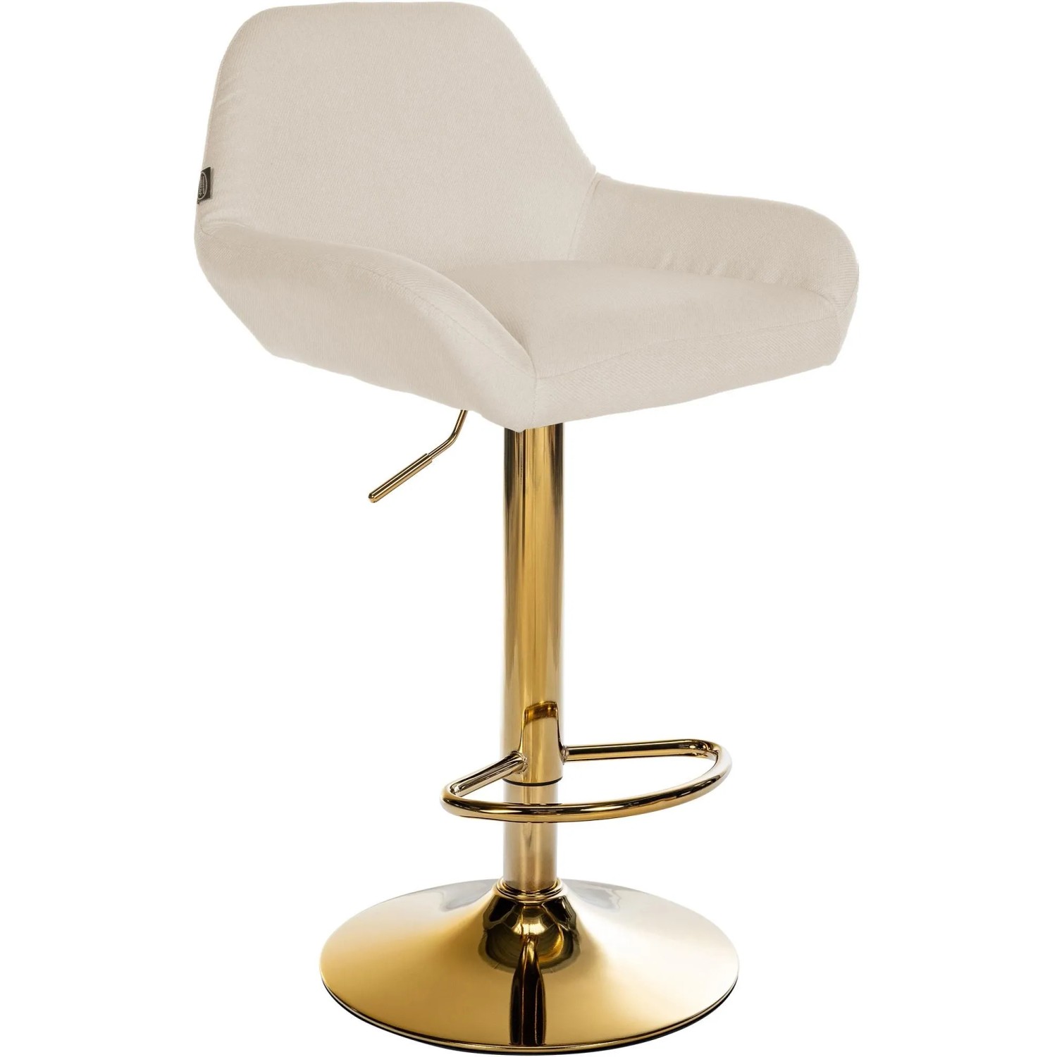 CLP Barhocker Braga Gold Stoff Creme
