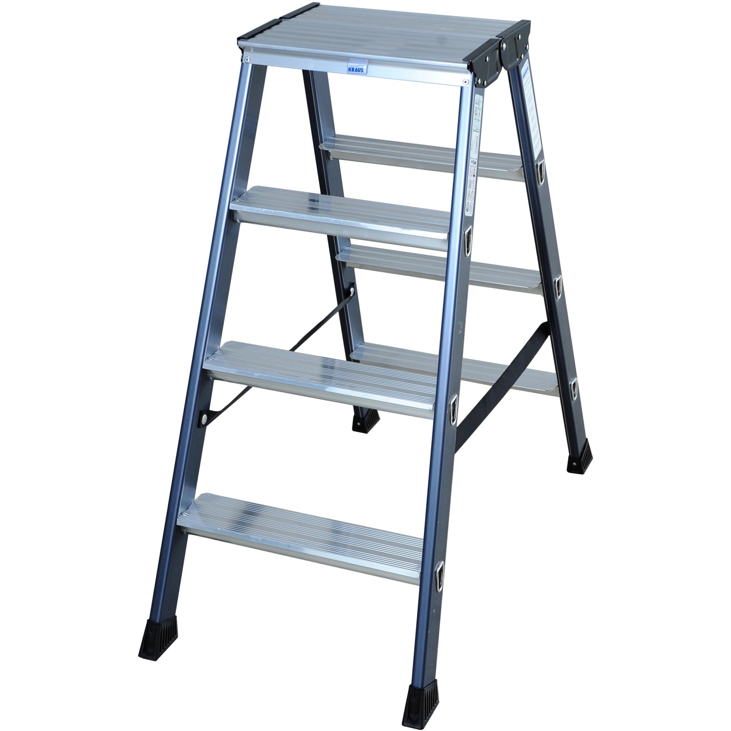 Monto SePro D Stufen-Doppelleiter eloxiert 2 x 4 Stufen